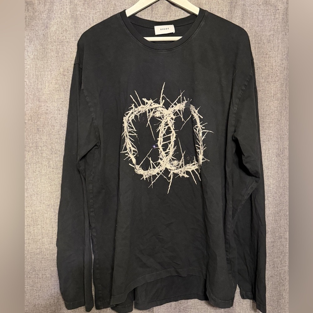 Rhude Midnight Black Graphic Long Sleeve